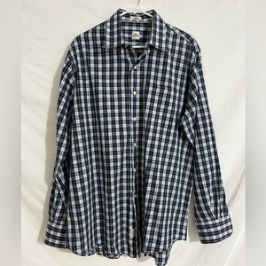 Peter Millar plaid 100% cotton button‎ down shirt size large